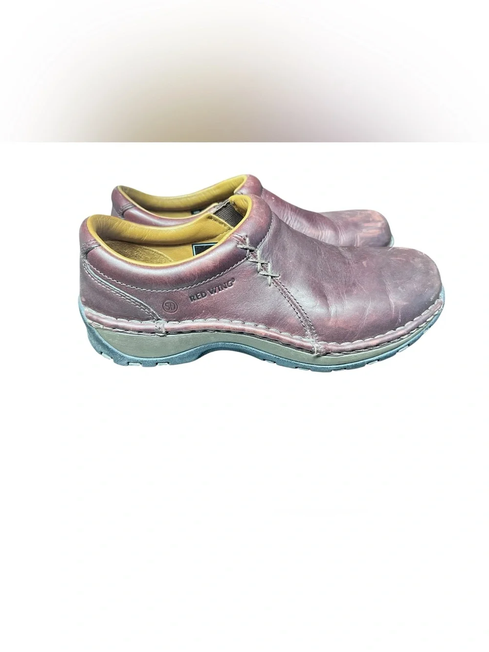 Red Wing 1621 Womens size 7 Red Brown Leather Slip On Steel Toe Work Safety Shoe